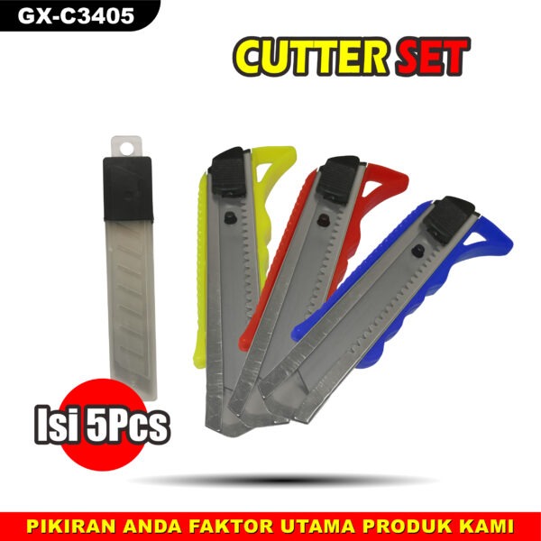 Cutter Set Besar dan Isi Ulang Cutter 5pcs