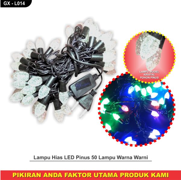 Lampu Natal Led Karakter 58Lampu Kabel Hitam Pinus