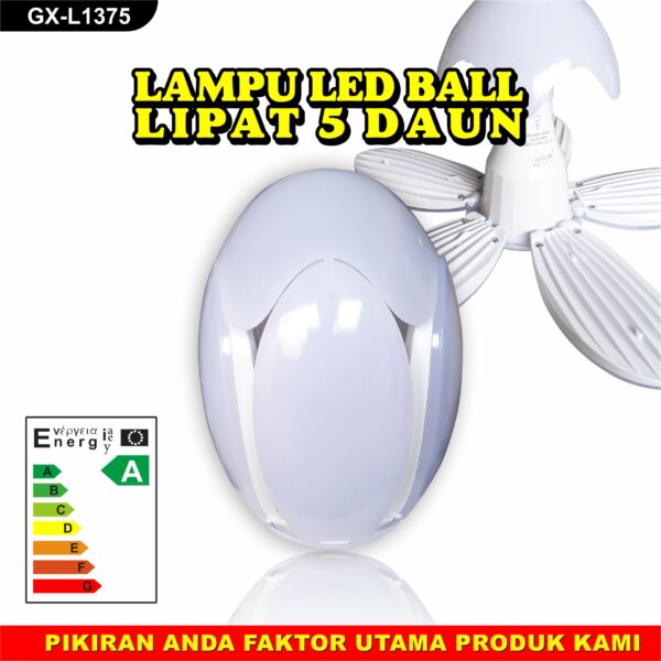 Lampu Led Ball Lipat model telur 5Daun
