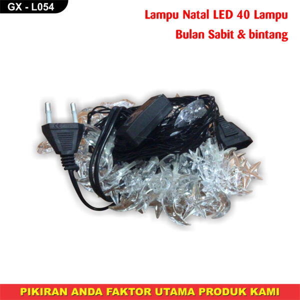 Lampu Natal Led Karakter 30Lampu Warna-i + Over Kontra	Bulan Sabit